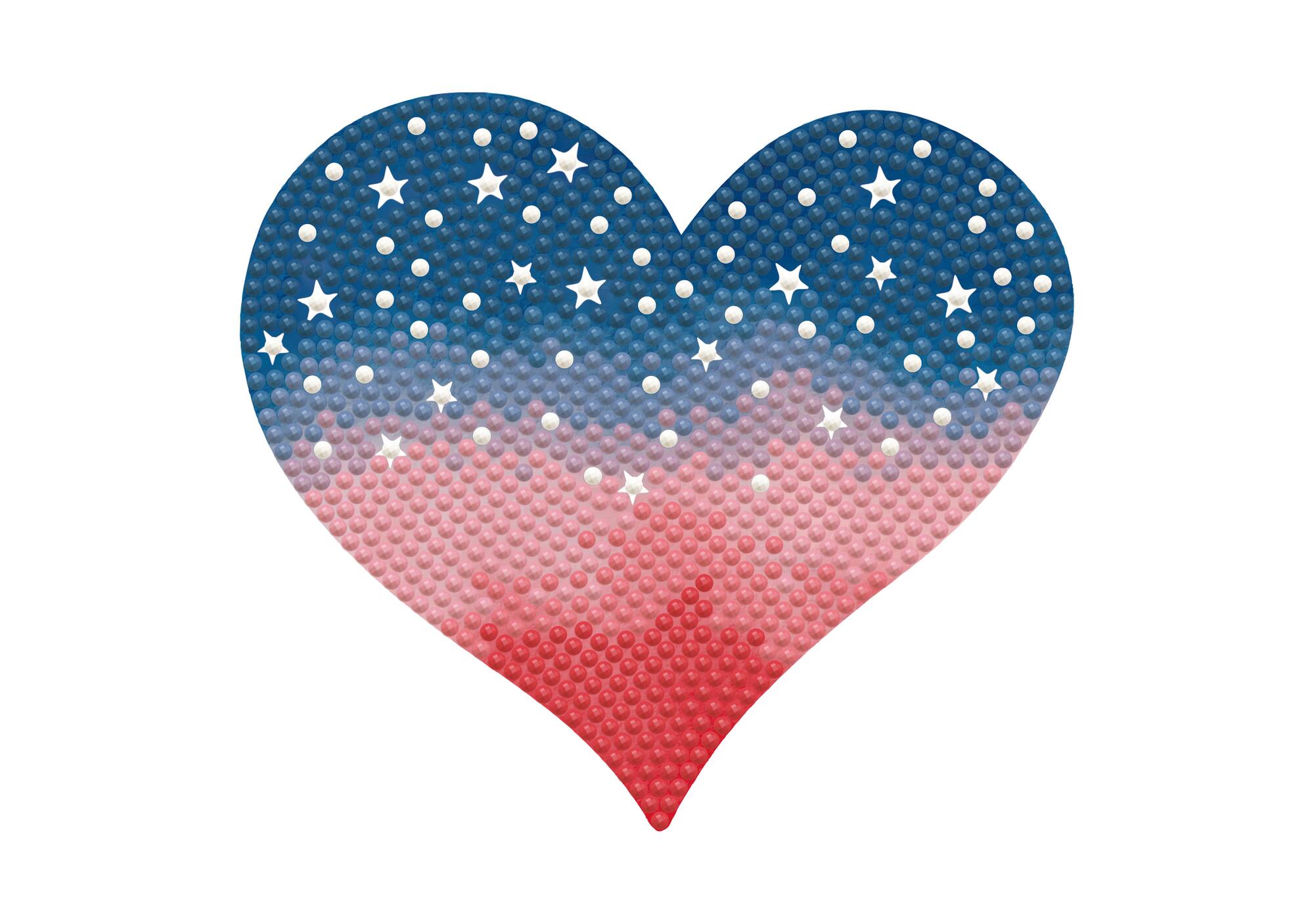 Diamond Dotz® Red, White & Blue Watercolor Heart Iron-On 'n' Dot Kit